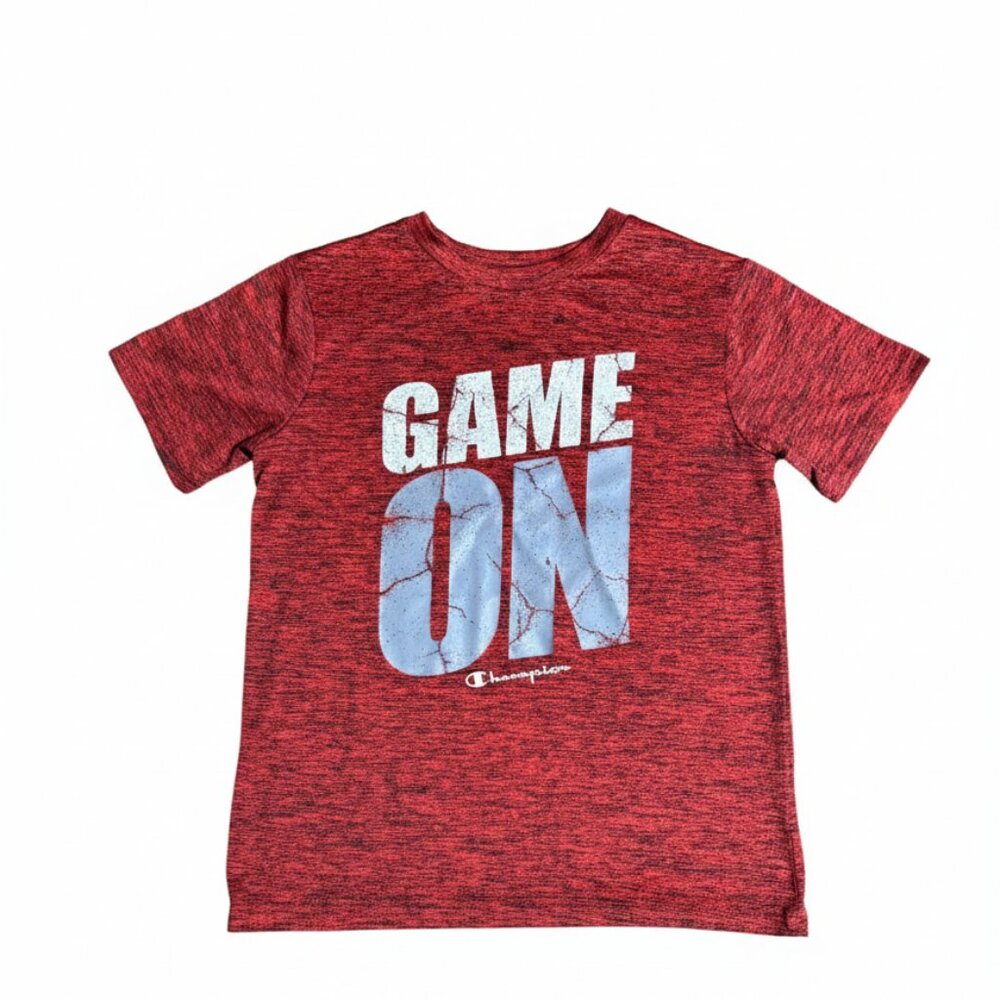 Champion Boys’ Graphic T Shirt Performance Athletic Red Heather 10/12 NEW